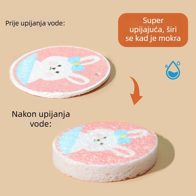 Prirodna spužva za suđe od drvene celuloze i pamuka – kuhinjski alat za čišćenje posuđa