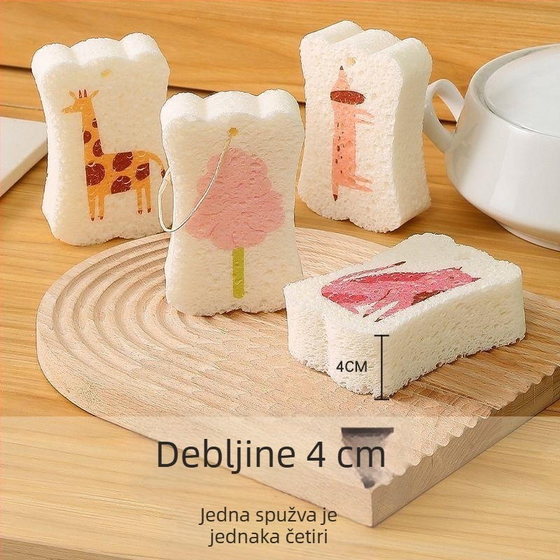 4 cm debela spužva za suđe od drvene celuloze i pamuka, kuhinjska drljica za ribanje, upija vodu i otporna na masnoću