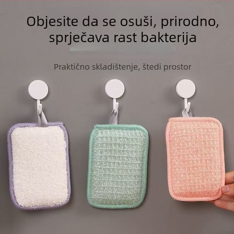Kućni blok za čišćenje od bambusovih vlakana, dvostruka krpa za suđe, izuzetno debela spužva bez dlačica, za pranje čaša