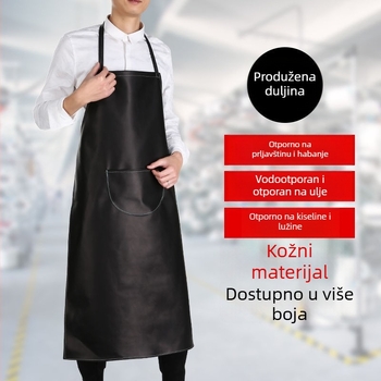 Kožna pregača s halter vrpcom, vodootporna, otporna na ulje i prljavštinu, produžena duljina, radna zaštitna pregača bez rukava, japanski stil