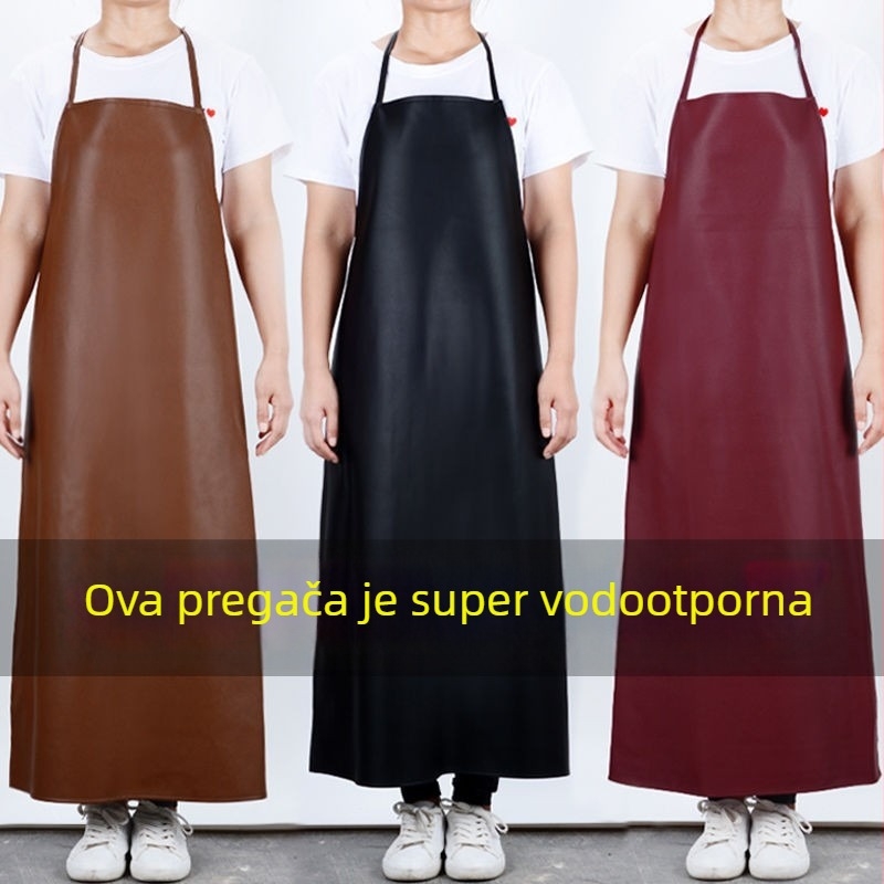 Kožna pregača s halter vrpcom, vodootporna, otporna na ulje i prljavštinu, produžena duljina, radna zaštitna pregača bez rukava, japanski stil