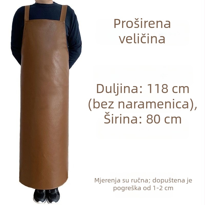 PU kožna pregača s naramenicama za odrasle, vodootporna i otporna na ulje, meka kožna kuhinjska pregača za žene, kućna radna odjeća, ribarska pregača za muškarce