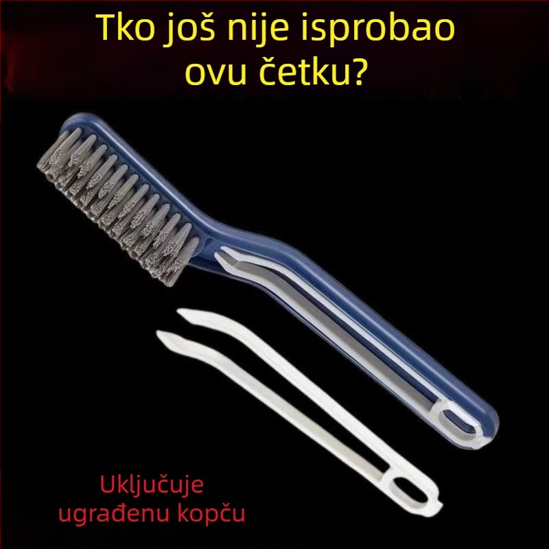 Japanski stil četke za čišćenje kupaonice za fuge – 2-u-1, mali klips za kosu, za prozore i kuhinju, višenamjenska četka za fuge