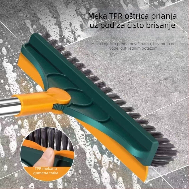 2-u-1 četka za kupaonu za pod s dugim držalom, četka za uske prostore, temeljito čišćenje bez mrtvih kutova