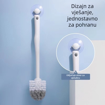 Zidna četkica za kupaonu s debelim štapom, od nehrđajućeg čelika; glava okrugla ili kvadratna