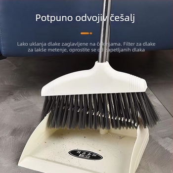 Kućna metla s mekim dlačicama, povećana i debela glava, set metle i lopatice za prašinu