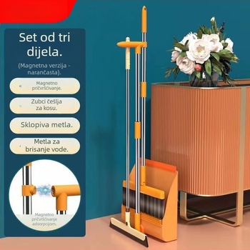 Set metle i lopatice za kućnu i uredsku upotrebu s sklopnim dizajnom za brzo skladištenje