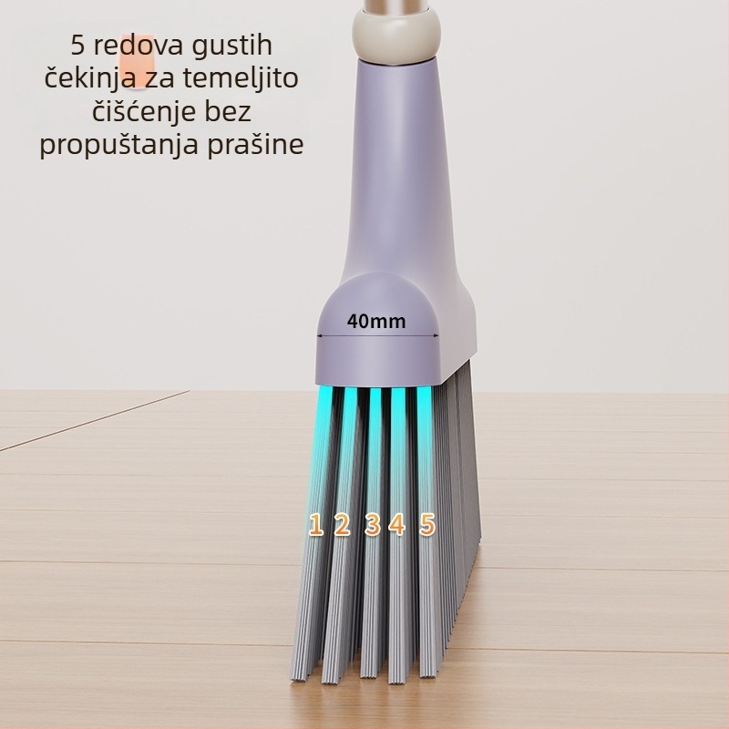 Lin Tongtong set metle i lopatice za prašinu, 5 redova vlaknastih dlaka, meka vlakna, za kućnu upotrebu