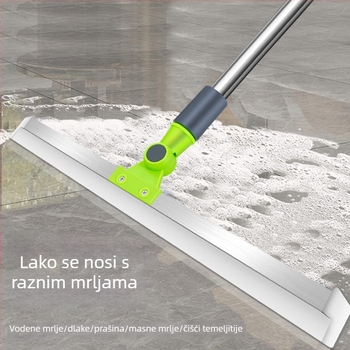 Veliki silikon mop s produženim držalom i vodnim scraperom za WC, kupaonicu i tuš