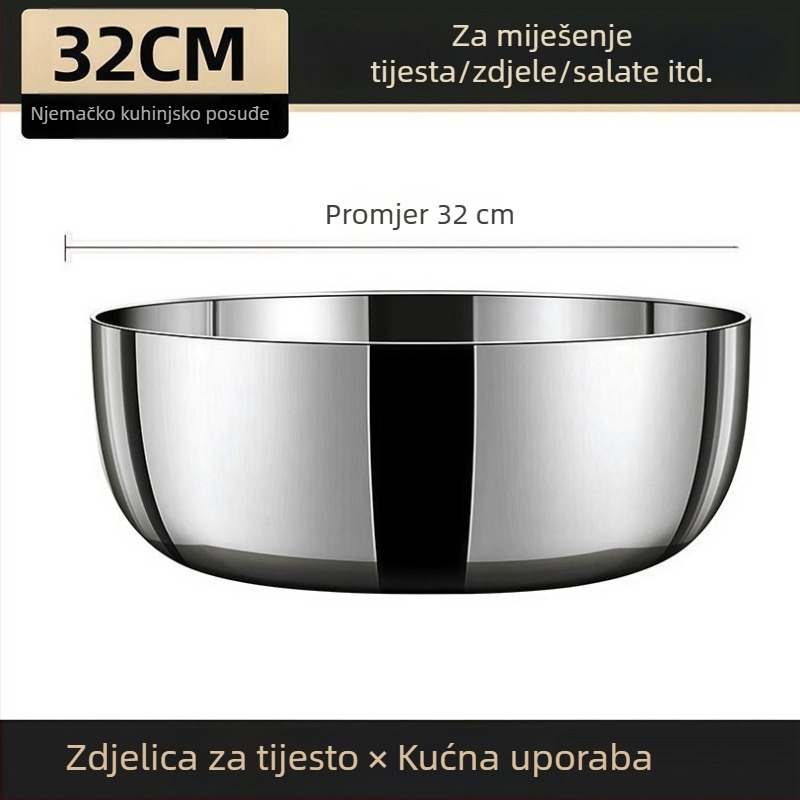 310 L debela nehrđajuća čelična posuda za kućnu upotrebu, duboka velika posuda za juhe, miješanje tijesta, tučenje jaja i pranje povrća
