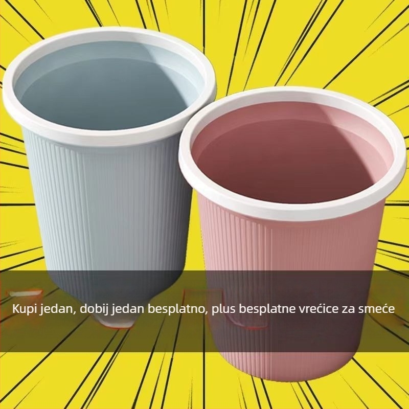 Plastični otvoreni spremnik za otpad, kapaciteta 12 L, za kuhinju, kupaonicu, studentski dom i dnevnu sobu, s prstenom za učvršćivanje vrećice