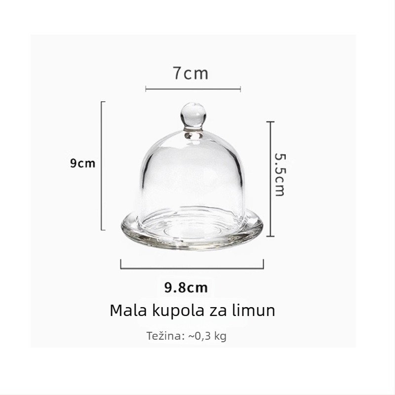 Limunova čašica s poklopcem, staklena posuda za voće za degustaciju, pladanj za deserte i torte za izlaganje