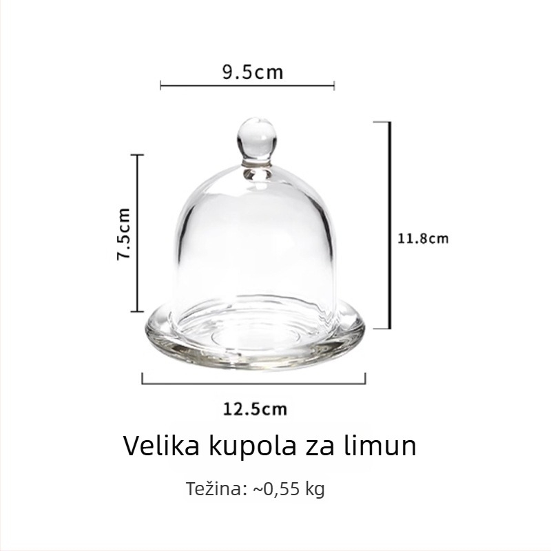 Limunova čašica s poklopcem, staklena posuda za voće za degustaciju, pladanj za deserte i torte za izlaganje