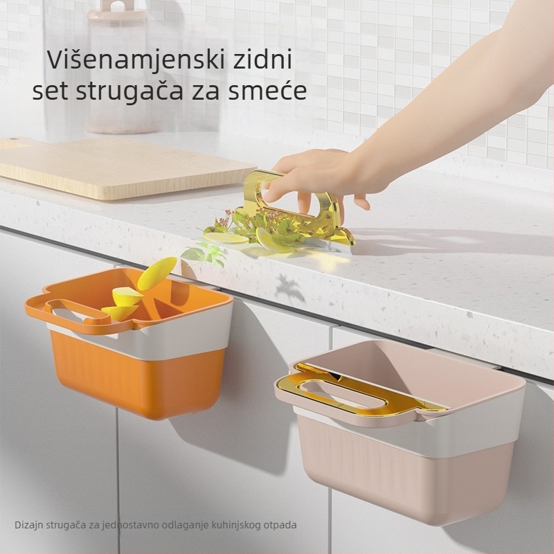 Zidna kanta za smeće s poklopcem, za vrata ormarića – pogodna za kuhinju, kupaonicu i dnevni boravak.