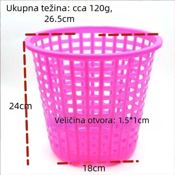 Šareni plastični koš za otpad s perforiranim dizajnom, 4 L, cilindričnog oblika, otvoren vrh, za kućanstvo