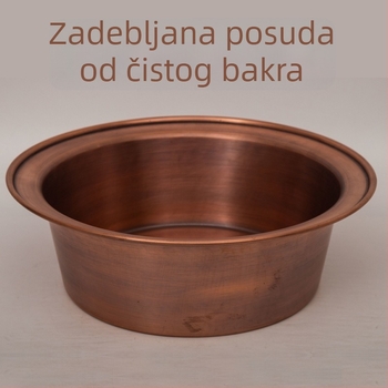 Čista bakrena posuda za stopala, debela, ručno izrađena, vintage stil, za kupanje stopala i pranje lica