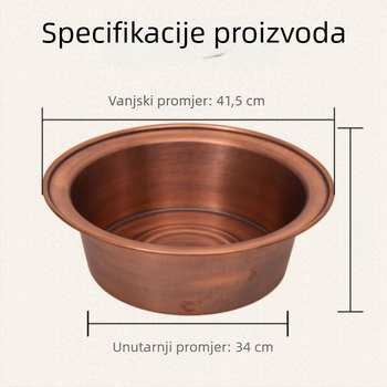 Čista bakrena posuda za stopala, debela, ručno izrađena, vintage stil, za kupanje stopala i pranje lica