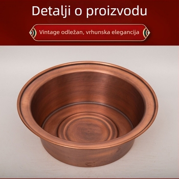 Čista bakrena posuda za stopala, debela, ručno izrađena, vintage stil, za kupanje stopala i pranje lica