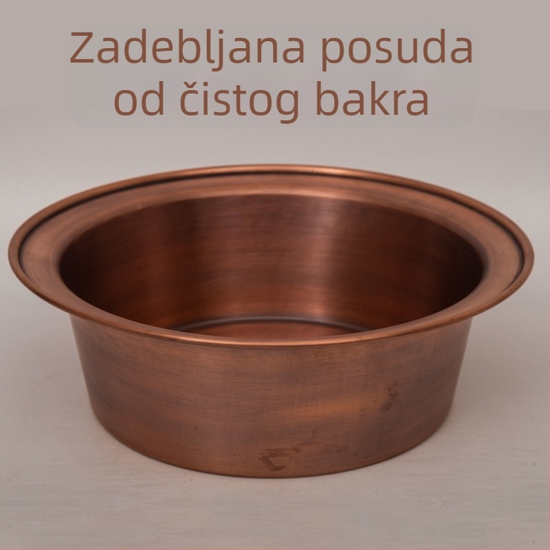 Čista bakrena posuda za stopala, debela, ručno izrađena, vintage stil, za kupanje stopala i pranje lica