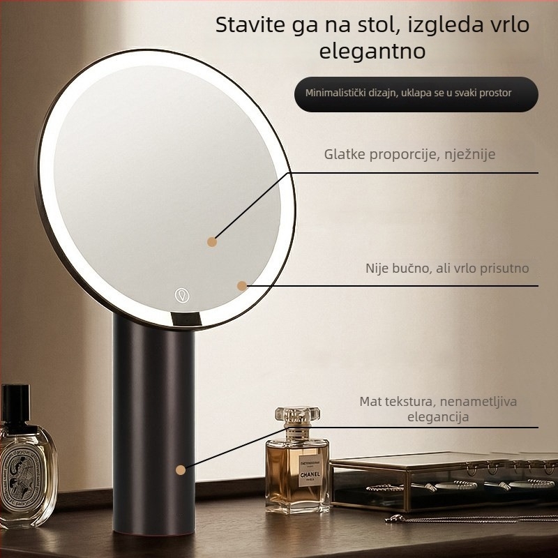 LED inteligentno ogledalo za šminkanje sa svjetlom, stolno ogledalo visoke rezolucije, ogledalo ljepote sa tri boje osvjetljenja
