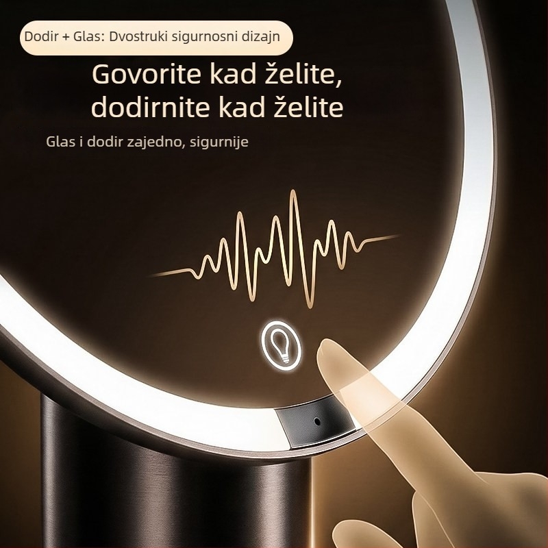 LED inteligentno ogledalo za šminkanje sa svjetlom, stolno ogledalo visoke rezolucije, ogledalo ljepote sa tri boje osvjetljenja