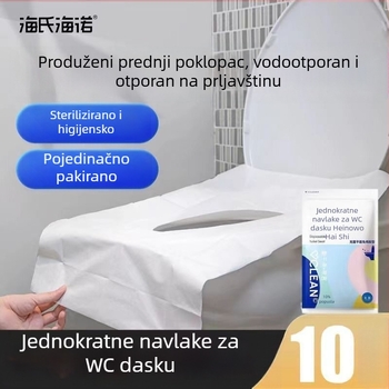 Haishi Hainuo Jednokratna podloga za WC sjedalo, ravnog tipa, individualno pakirana, za putovanja i hotele, prijenosna postporođajna podloga