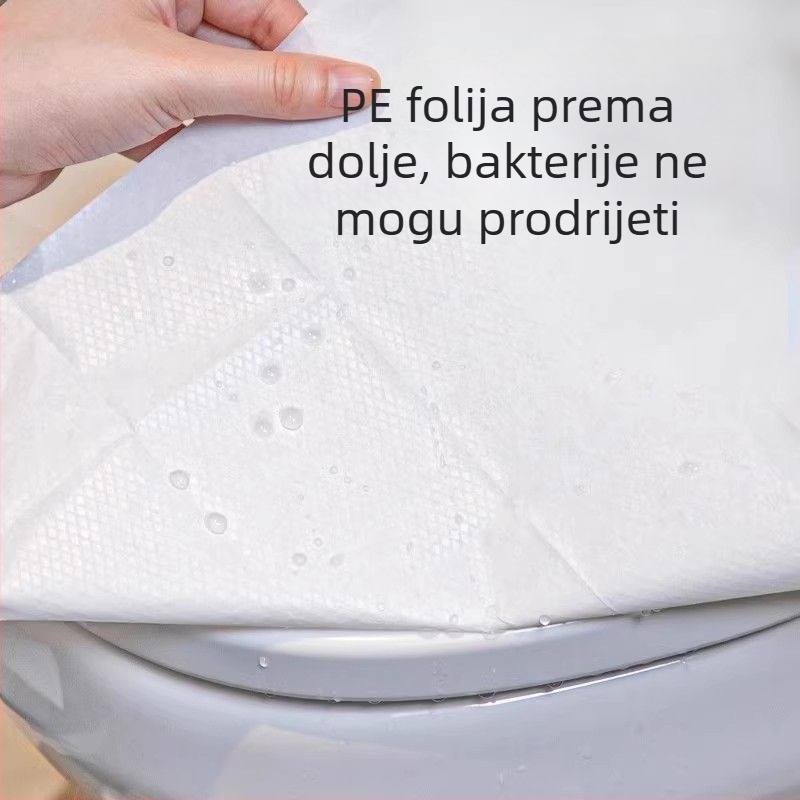 Haishi Hainuo Jednokratna podloga za WC sjedalo, ravnog tipa, individualno pakirana, za putovanja i hotele, prijenosna postporođajna podloga