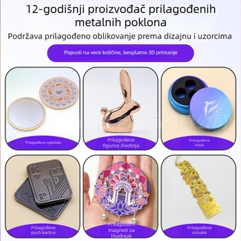 Prenosno ogledalo za šminkanje s metalnom kućištem, u antiknom stilu, za putovanja, s motivom nacionalnog stila, prigodan poklon.