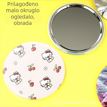 Prilagođeno slatko mini ogledalo za šminku, okruglo metalno ogledalo, prijenosni poklon
