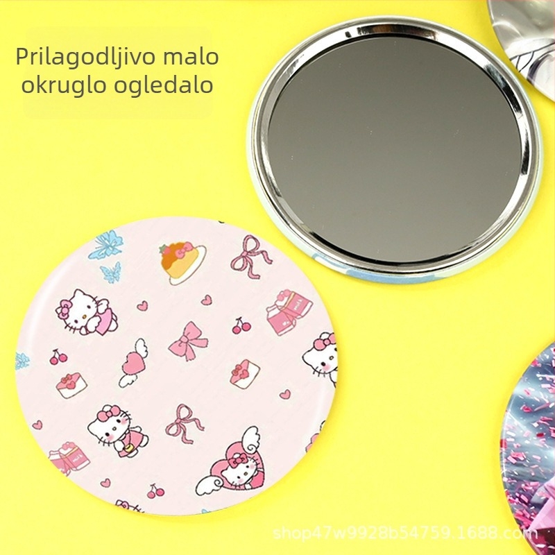 Prilagođeno slatko mini ogledalo za šminku, okruglo metalno ogledalo, prijenosni poklon