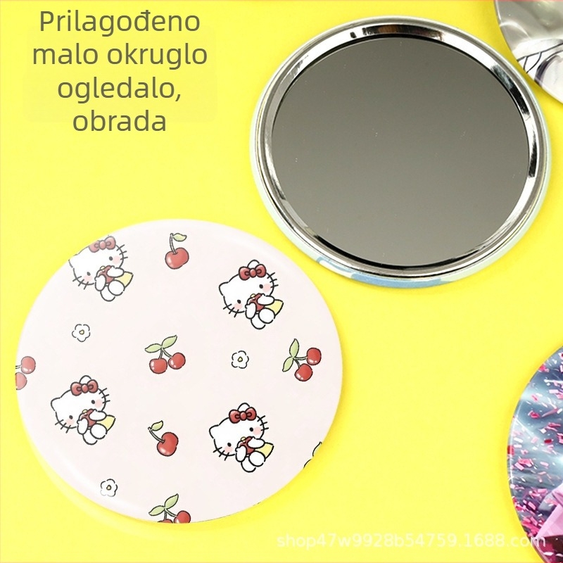 Prilagođeno slatko mini ogledalo za šminku, okruglo metalno ogledalo, prijenosni poklon