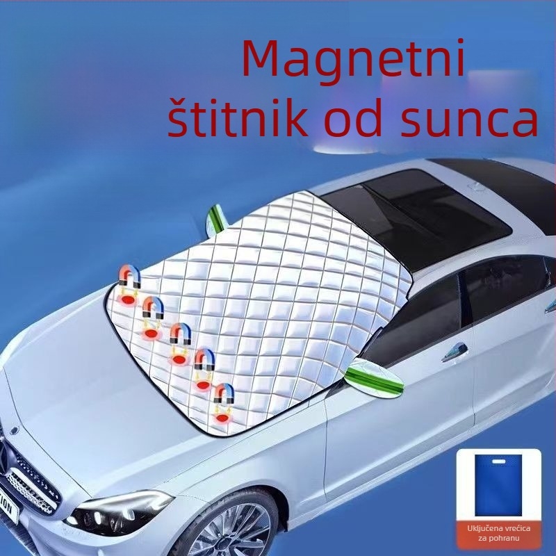 Magnetska sunčana zaštita za prednje staklo automobila, navlaka za snijeg s zaštitom od smrzavanja, ekstra debela