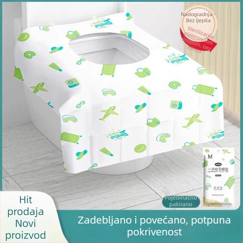 Jednokratna navlaka za dasku WC-a s potpunim pokrivanjem, za putovanja i hotele, debela, prijenosna za postporođajno razdoblje