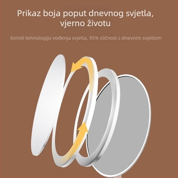 Stolno LED ogledalo za šminkanje s osvjetljenjem, sklopno, prijenosno, punjivo