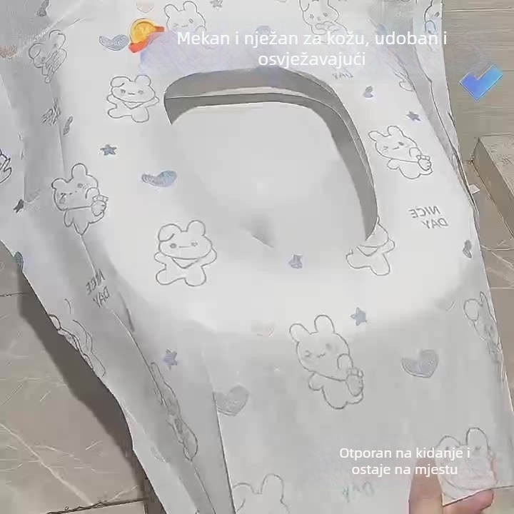 Jednokratna navlaka za sjedalo WC-a s punim pokrivanjem za putovanja, debela i povečana navlaka za majke, prijenosna navlaka.
