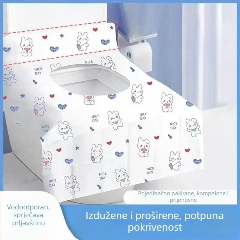 Jednokratna navlaka za sjedalo WC-a s punim pokrivanjem za putovanja, debela i povečana navlaka za majke, prijenosna navlaka.