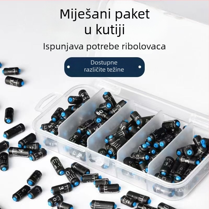 Kutija sa graduiranim olovnim težinama, ekološki prihvatljive graduirane olovne težine, gotovo olovo, olovni listovi, olovne tegove za ribolov, ribolovni dodaci, ručno vezana linija
