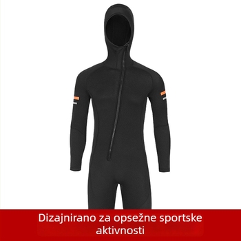 Muški 1,5 mm kapuljača neopren kombinezon za ronjenje, snorkeling i surfanje – toplo, s zatvaračem