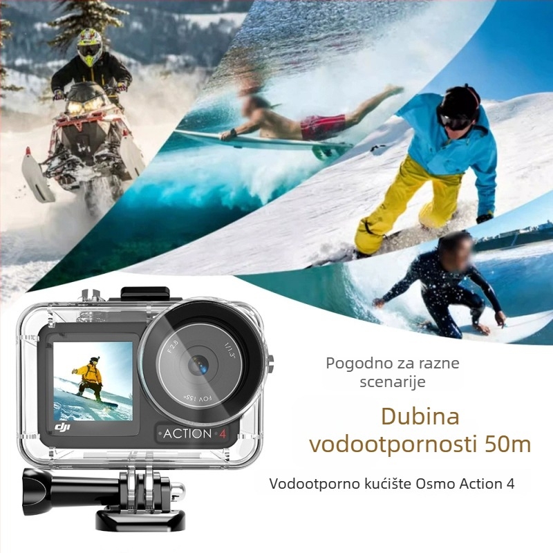Vodootporan zaštitni kućište za DJI Osmo Action 5/4/3 – set za ronjenje s brzo otpuštajućom bazom i vijcima