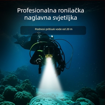 Potapljačka čelovka, vodootporna, ultra jaka, za vanjsku i podvodnu upotrebu