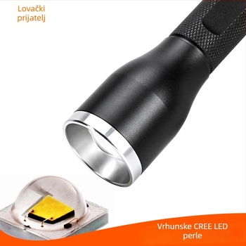 LED baterijska svjetiljka od aluminijske legure, 2 AA baterije, teleskopski zum, vanjska upotreba, LED svjetlo s višestrukim funkcijama