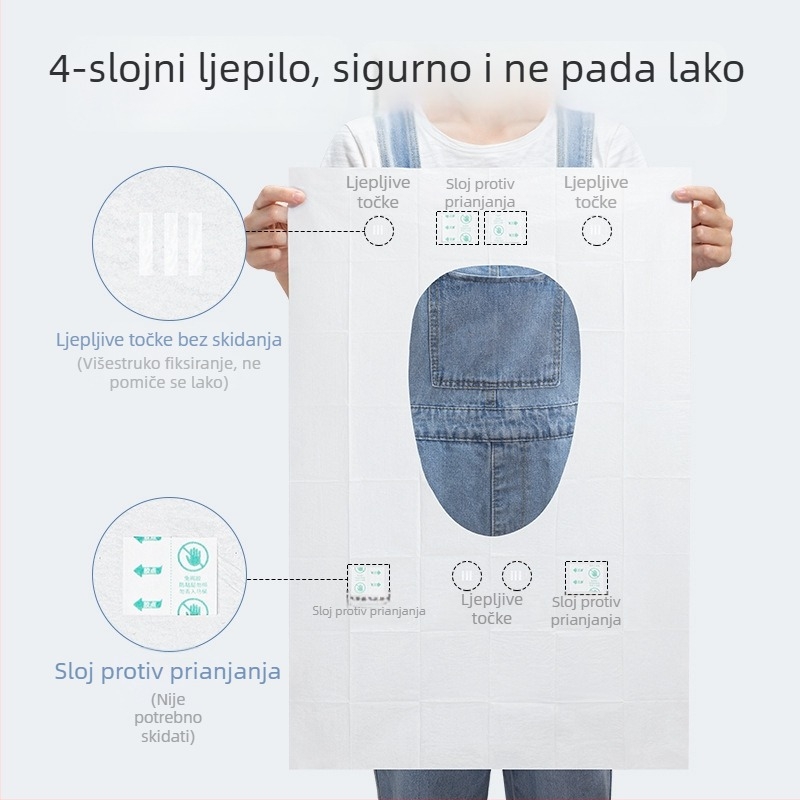 Kaili Jednokratni ljepljivi jastučić za WC dasku, vodootporan, 6 komada, za hotele i putovanja