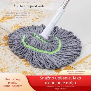 Mop bez dodirivanja rukama s automatskim stiskanjem, kućni klasični mop s upijajućom pamukom