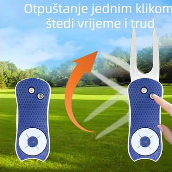 Sklopiva vilica za golf za zelene, od aluminijske legure s oprugom