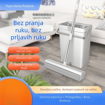Set mop s spužvom za kućnu upotrebu, čišćenje jednim potezom, bez pranja ruku, čišćenje kupaonice, celulozna spužva, antibakterijski i otporan na plijesan