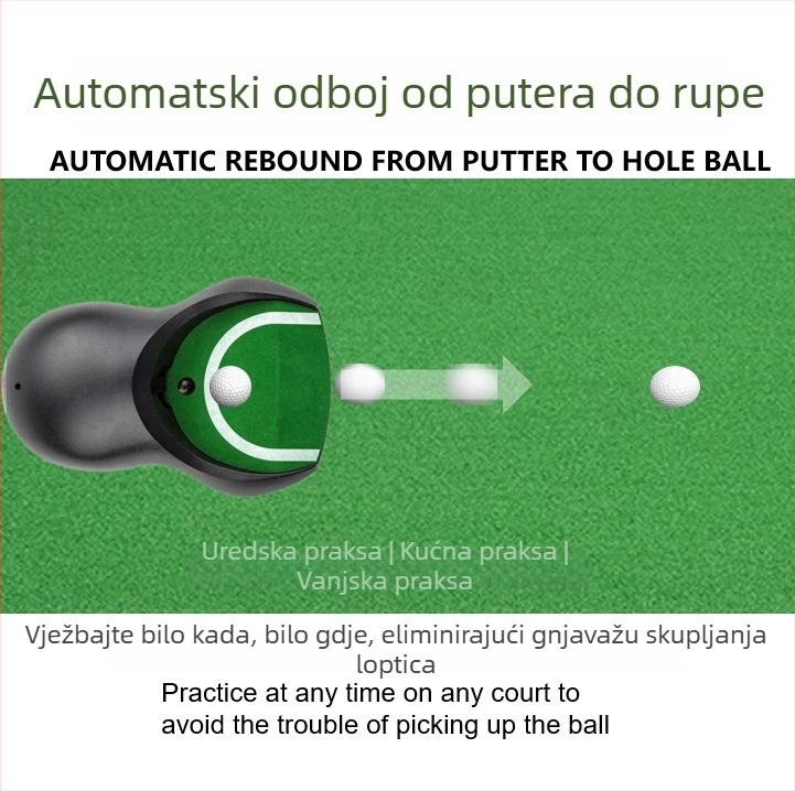 Unutarnji uređaj za vraćanje golf lopti i trener za putting