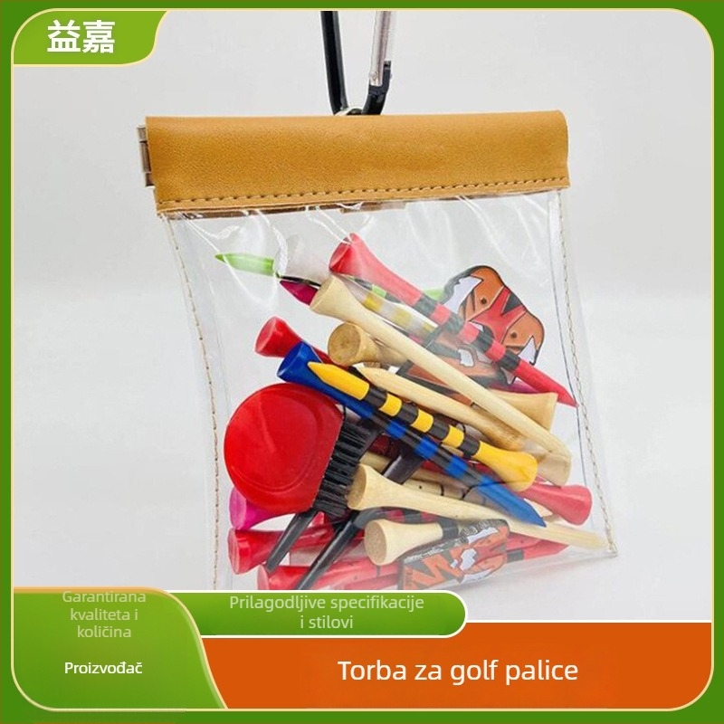 Prozirna PVC torbica za golf lopte, s elastičnim otvaranjem i pretinac za kovanice
