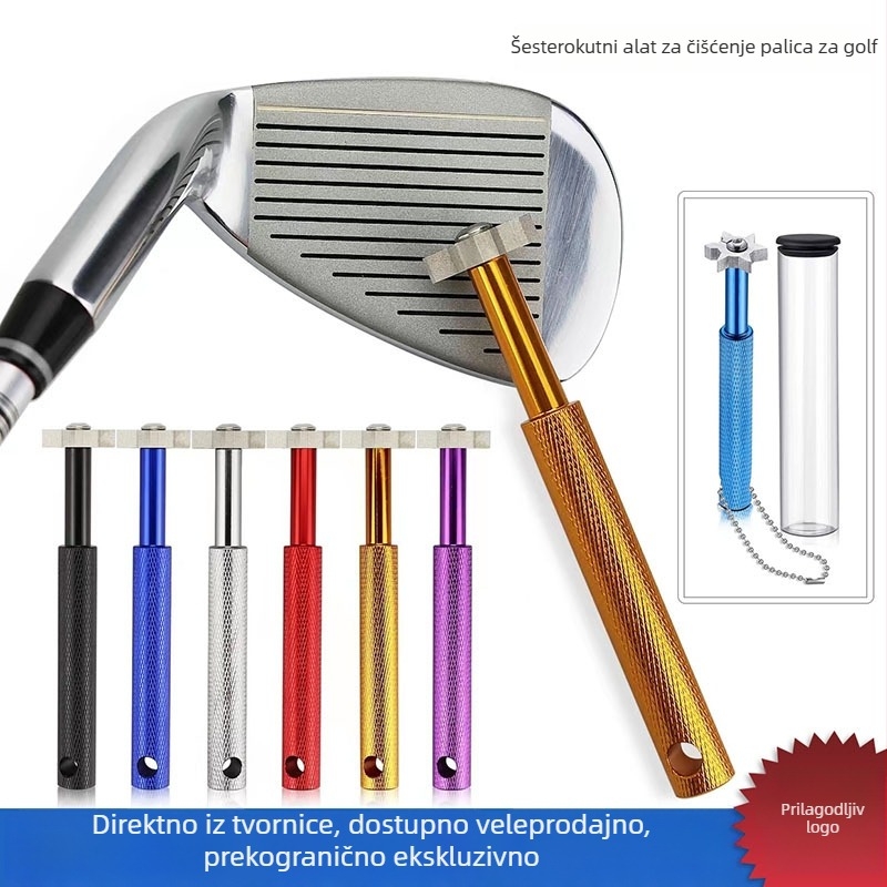 Čistač golf palice od nehrđajućeg čelika sa šesterokutnim alatom za čišćenje brazdi
