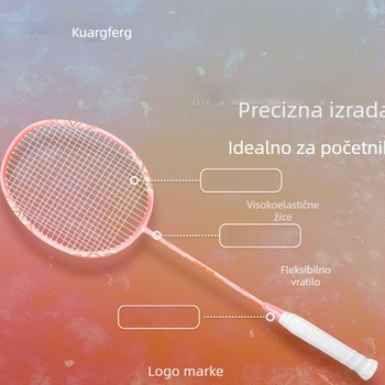 K12 Gale badminton reketa – lagana, izdržljiva, otporna na deformacije, visokokvalitetna jednodijelna aluminijska konstrukcija