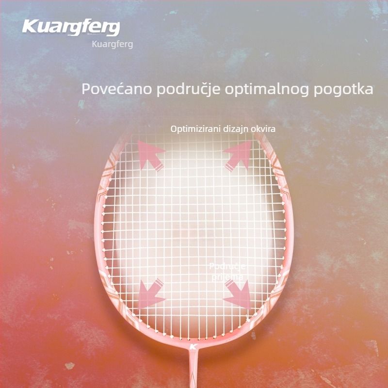 K12 Gale badminton reketa – lagana, izdržljiva, otporna na deformacije, visokokvalitetna jednodijelna aluminijska konstrukcija